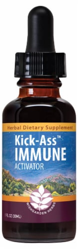 WishGarden Herbs Kick-Ass Immune Activator Dropper Perspective: front