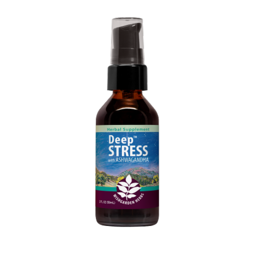 Wishgarden Herbs Deep™ Stress with Ashwagandha Herbal Supplement Perspective: front
