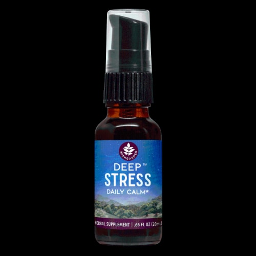 WishGarden Herbs Deep Stress Adrenal Rescue Herbal Dietary Supplement Perspective: front