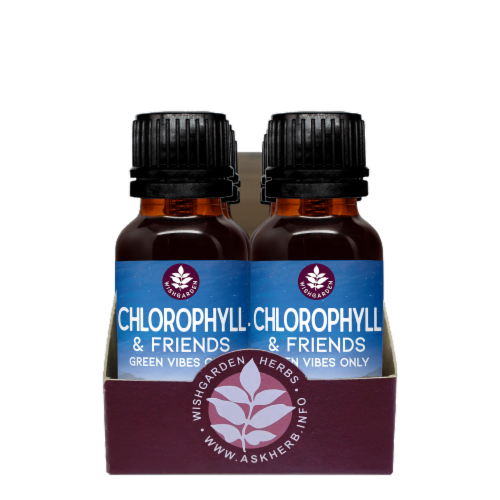 WishGarden Chlorophyll & Friends Herbal Supplement Perspective: front