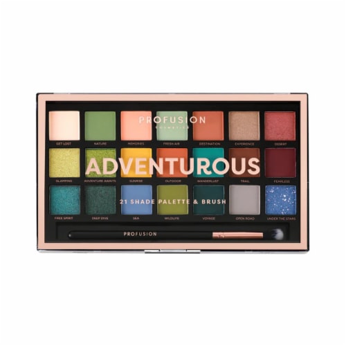 Profusion Cosmetics Adventurous 21 Shade Palette Perspective: front