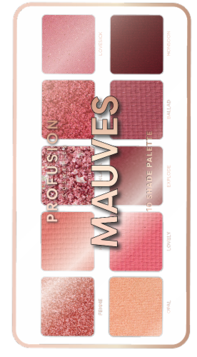 Profusion Cosmetics Essentials 10 Shade Palette - Mauves Perspective: front