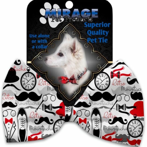 Mirage Pet 1253-VBT Dapper Dude Pet Bow Tie Collar Accessory with Cloth Hook & Eye Perspective: front