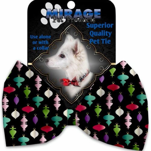 Mirage Pet 1298-VBT Classic Christmas Ornaments Pet Bow Tie Collar Accessory with Cloth Hook Perspective: front