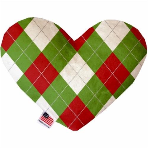 Mirage Pet 1304-CTYHT6 Christmas Argyle Canvas Heart Dog Toy - 6 in. Perspective: front
