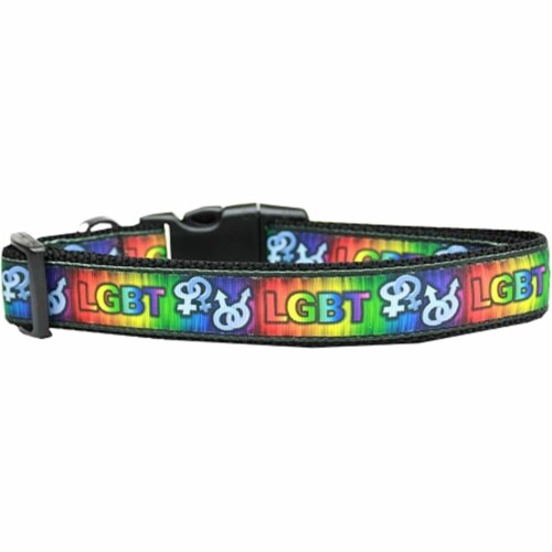 Mirage Pet Products 125-193 XL LGBT Nylon Dog Collar - Extra Large Perspective: front