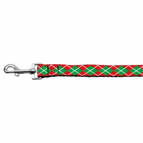Mirage Pet Products 25-21 5804 0.625 in. 4 ft. Christmas Argyle Nylon Dog Leash Perspective: front