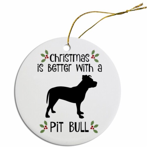 Mirage Pet ORN R B56 Breed Specific Round Christmas Ornament Pit Bull 1 Metro Market