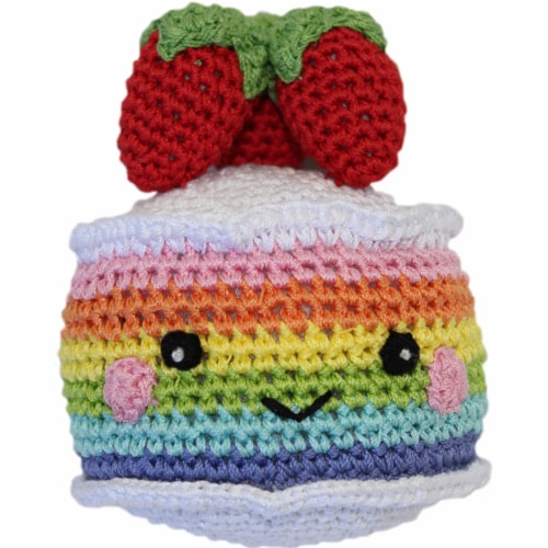 Mirage Pet 500-111 BDC Knit Knacks Organic Cotton Small Dog Toy, Rainbow Cake Perspective: front