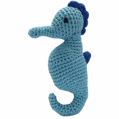 Knit Knacks Salty the Seahorse Organic Cotton Small Dog Toy 1