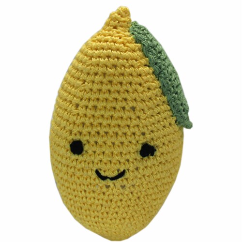 Knit Knacks Lemon Organic Cotton Small Dog Toy Perspective: front