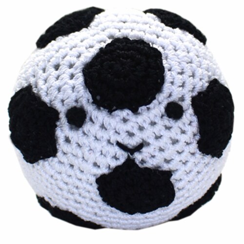 Knit Knacks Skipper the Soccer Ball Organic Cotton Small Dog Toy Perspective: front