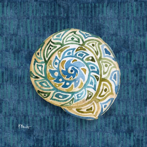 Blue Sea Shells Wall Decor Perspective: front