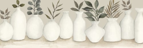 Ivory Vases In A Row Wall Art Perspective: front