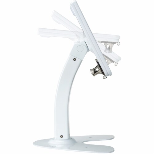 Dual Security Kiosk Stand with Locking Case and Cable for iPad (White) Perspective: front