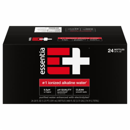 Essentia 9.5 pH Alkaline Purified Bottled Water Perspective: front