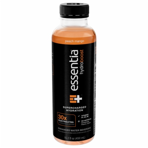 Essentia® Hydroboost Peach Mango Enhanced Water Beverage Perspective: front