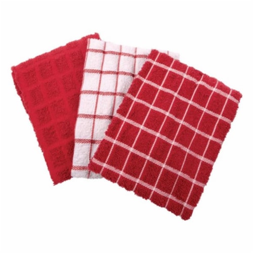 82483 Terry Cotton Kitchen Towel Paprika - pack of 3 Perspective: front