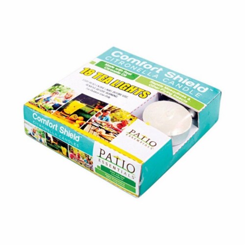 Patio Essentials Citronella Tea Light Candle For Mosquitoes/Other Flying Insects 18 pk