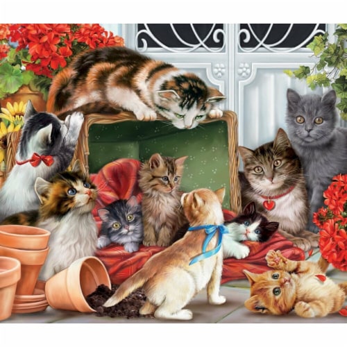 Vermont Christmas  Jigsaw Puzzle Garden Cats - 1000 Pieces Perspective: front