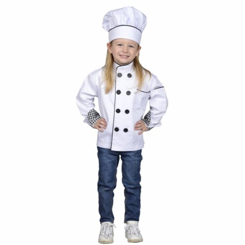 Junior Chef Jacket & Hat, Large Perspective: front