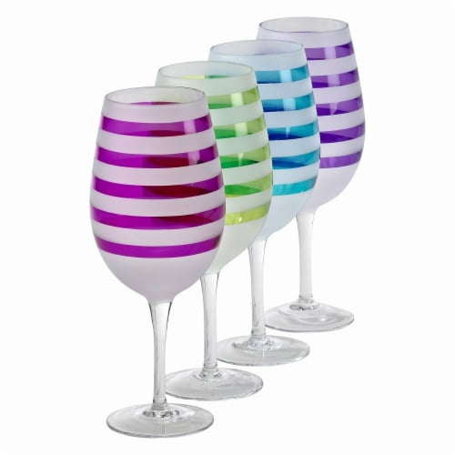 Banda 20 oz Goblets Assorted 4 Colors 2 Each - 8pc Set Perspective: front