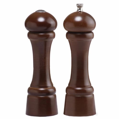 8 Inch - 20cm WindsorWalnut Pepper Mill Salt Shaker Set Perspective: front