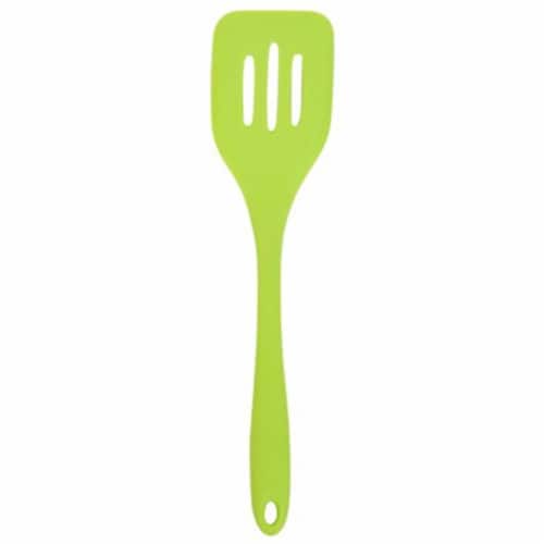 Silicone Slotted Turner, Green Perspective: front