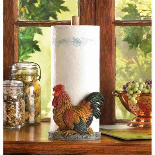 Rooster Paper Towel Holder Perspective: front