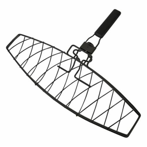 21015 11 x 11 in. Broiler Grill Fish Basket Perspective: front