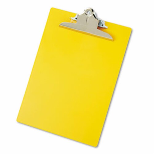 Plastic Antimicrobial Clipboard&#44; 1 in. Capacity&#44; Holds 8.5w x 12h&#44; Yellow Perspective: front