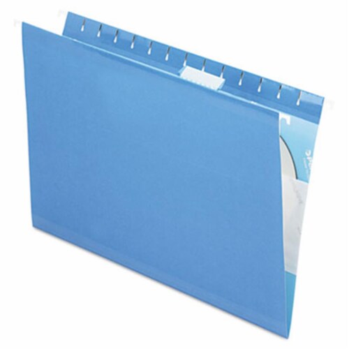 Reinforced Hanging File Folders- Kraft- Legal- Blue- 25/Box Perspective: front