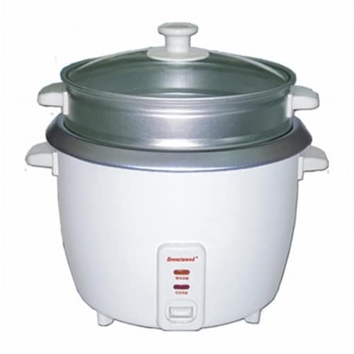 15 Cup - 2.5 Liter - Rice Cooker with Steamer - White Body Perspective: front