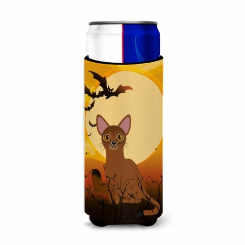 Halloween Abyssinian Cat Michelob Ultra Hugger for Slim Cans Perspective: front