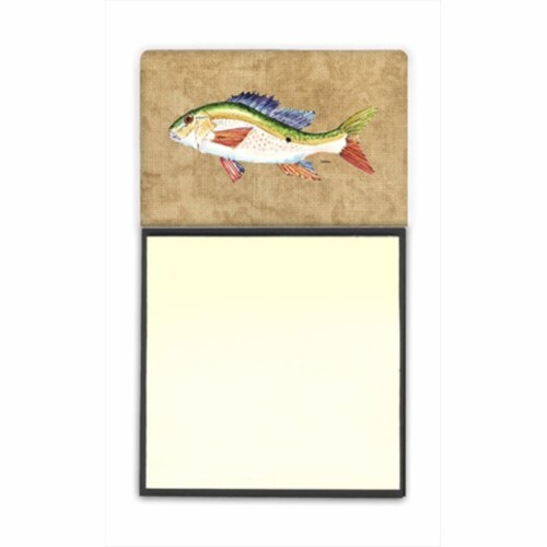 Rainbow Trout Refiillable Sticky Note Holder or Postit Note Dispenser&#44; 3 x 3 In. Perspective: front