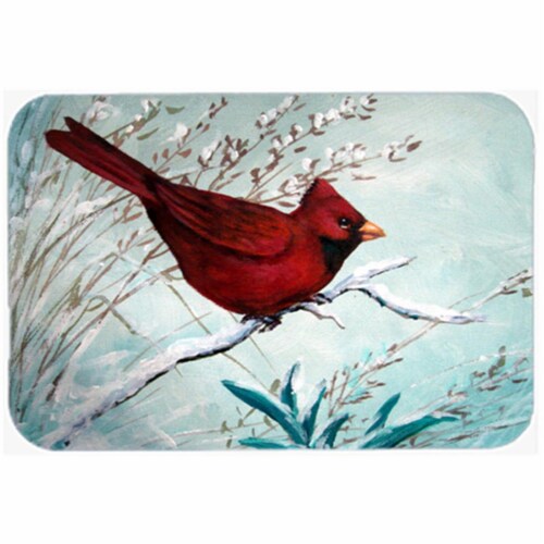 Cardinal Winter Red Bird Tempered Glass Large Cutting Board