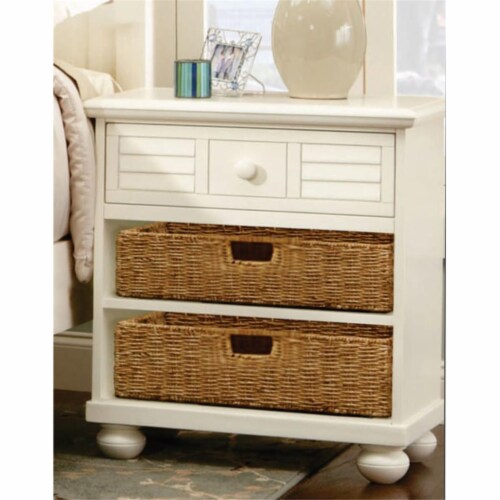 Sunset Trading Ice Cream At The Beach Nightstand |2 Baskets | 1 Drawer | End Table Perspective: front