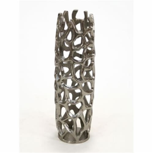 Distinctive Designs 11-29035 Medium Honeycomb Lantern Open Weave Vase Black Nickel - Metallic Perspective: front