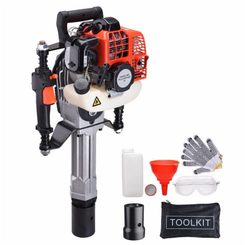 1300W 2 Stroke T Post Driver 51.7CC Gas Powered Portable Fence Pile Hammer Perspective: front