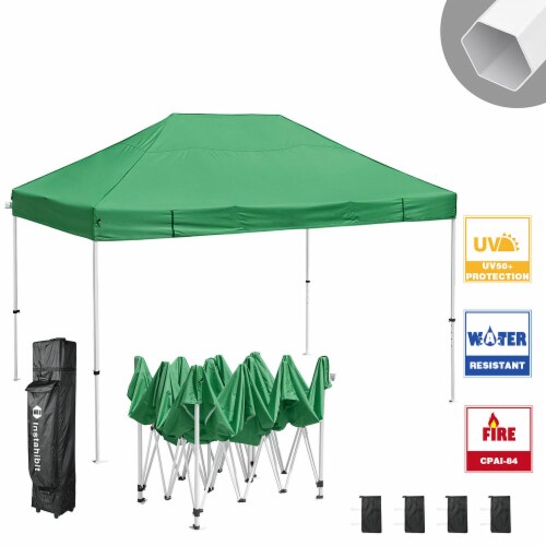 Instahibit 10x15ft Pop Up Canopy Tent Commercial Instant Shelter 550D Oxford Canopy with Perspective: front