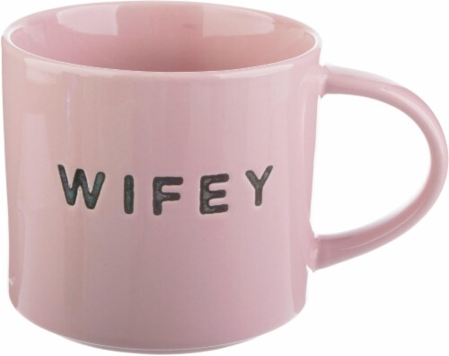 Pacific Market International Wifey Stacking Mug - Pink Perspective: front