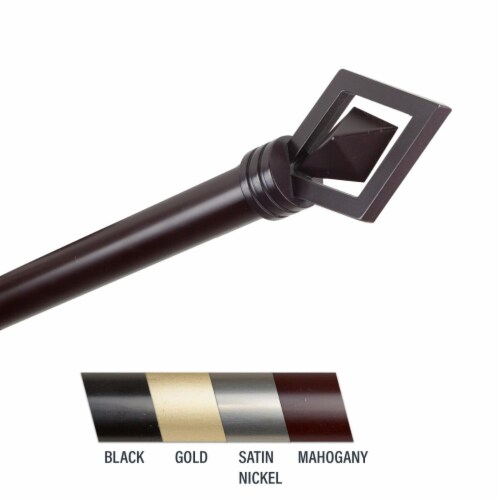 Central Design 100-69-996 Lance 1 in. Curtain Rod, 120-170 in. - Mahogany Perspective: front