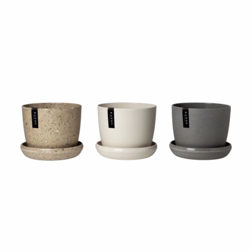 Harmony 7 Planters, 3 Set Planter Pot with Saucer, Modern Indoor