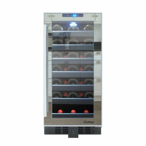 33-Bottle Mirrored Touch Screen Wine Cooler Perspective: front