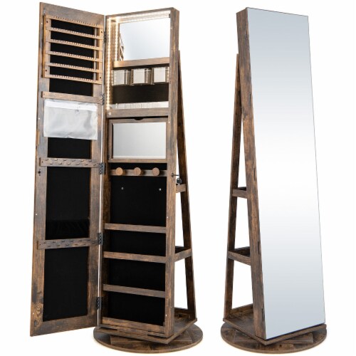 Lockable mirrored jewelry cabinet discount
