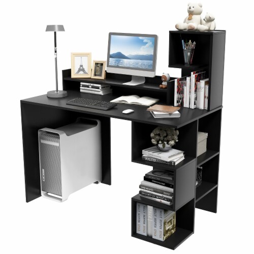 Slickblue Modern Computer Desk with Storage Bookshelf and Hutch for Home Office 1 Unit Fry s Food Stores