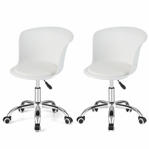 Set of 2 Office Desk Chair with Ergonomic Backrest and Soft Padded PU Leather Seat 2 Unit Pick n Save