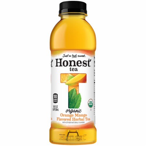 Honest Organic Orange Mango Flavored Herbal Tea Perspective: front