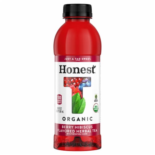 Honest Tea Organic Berry Hibiscus Herbal Tea Perspective: front