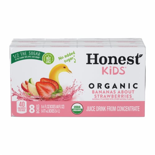 Honest Kids® Organic Bananas About Strawberries Juice Boxes Perspective: front